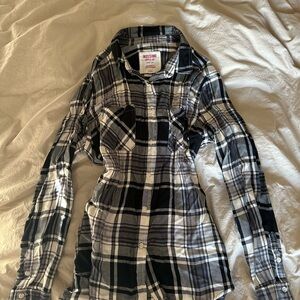 black and white plaid flannel